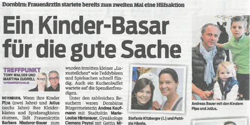 Kinderbasar.Zeitungsausschnitt.